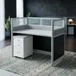 Office Workstation - Blue and Brown - 5