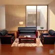 High-End Executive 5-Seater Sofa Set - Black Faux Leather - 1