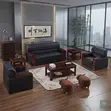 High-End Executive 5-Seater Sofa Set - Black Faux Leather - 2