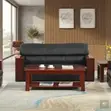 High-End Executive 5-Seater Sofa Set - Black Faux Leather - 3