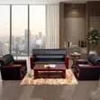 High-End Executive 5-Seater Sofa Set - Black Faux Leather - 5