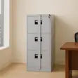Three Drawer Lockable Office Cabinet with Bar Lock - 1