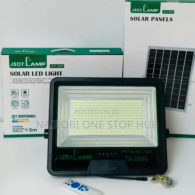 Jsot 2000W Solar Floodlight yenye Remote - 1