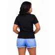 DilRay Women's Black Striped T-Shirt - 2