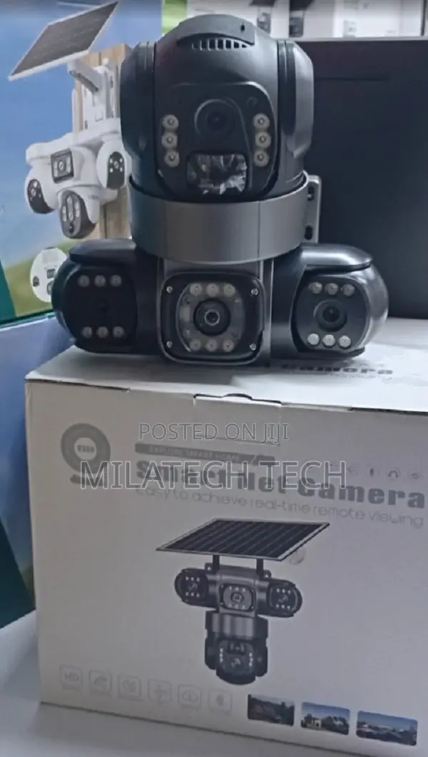 4G Solar Triple Lens CCTV Camera - 360° Pan Tilt - 1