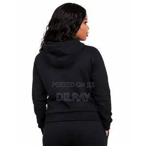 DilRay Hoodie Nyeusi ya Kawaida kwa Wanawake