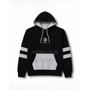 DilRay Hoodie Nyeusi-Grey ya Wanaume