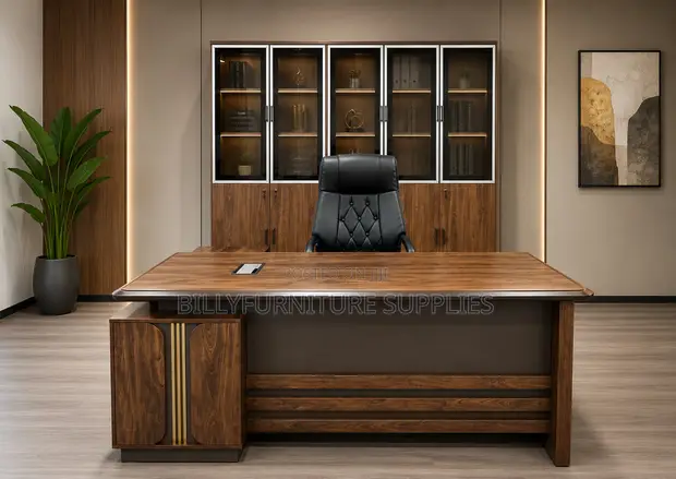 Executive Boss Desk yenye Kabati la Hifadhi - 1