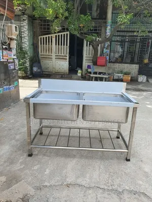Sink ya Jikoni ya Chuma cha Pua yenye Beseni Mbili ya Kibiashara