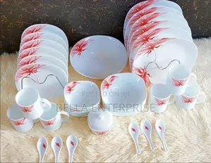 39-Piece Square Opal Glass Dinner Set
