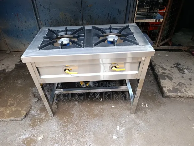 Stainless Steel Commercial Double Burner Gas Cooker - 1