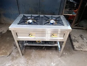 Stainless Steel Commercial Double Burner Gas Cooker