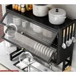 Double Layer Over Sink Dish Rack with Acrylic Cover - 2