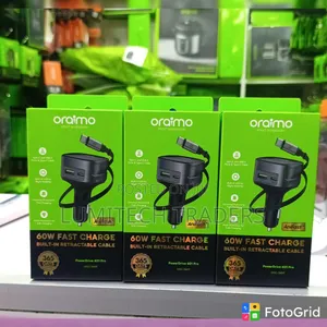 Oraimo Power Drive 601pro 60W Car Charger na Cable Iliyojengewa Ndani