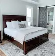 Elegant Modern Mahogany Wooden Bed - Queen Size - 1
