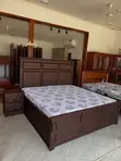 Elegant Modern Mahogany Wooden Bed - Queen Size - 5