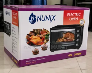 Nunix 60 Litre Electric Rotisserie Oven (Mipangilio 4 ya Knob)