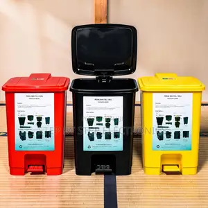 30L Hard Plastic Waste Garbage Dust Pedal Bin