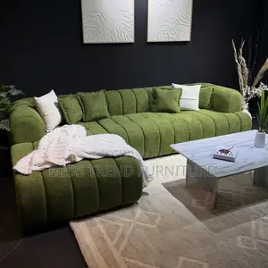 6 Seater L-Shaped Sofa - Green