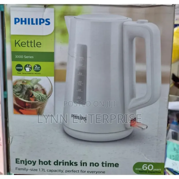 White Philips 1.7L Cordless Electric Kettle - 1