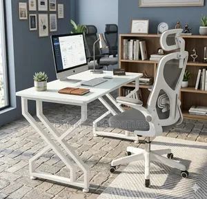 Orthopedic Office Chair and Metallic Table Set