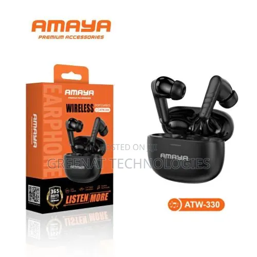 Amaya ATW-330 True Wireless Earbuds - Nyeusi - 1