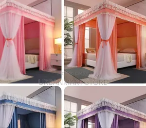 4 Stand Palace Canopy Net 6x6 na Mabano ya Chuma cha Nirosta