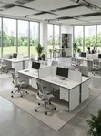 4-Way Office Workstation - Modern Staff Desk - 1