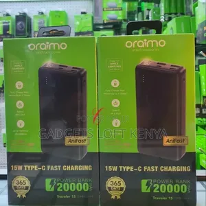 Oraimo Traveler 15 20,000mAh 15W Power Bank ya Kuchaji Haraka