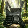 Black Tactical Sports Chest Rig Bag with Front Utility Pouch - 4