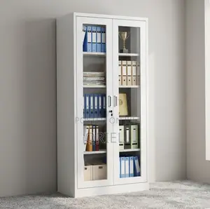 Office Cabinet: Full 2-Door Glass Filing Cabinet