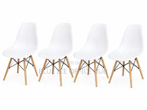 Modern White Dining Chair with Wooden Legs - Scandinavian Style