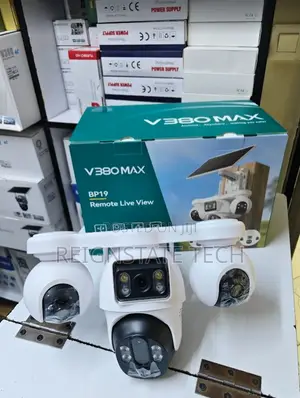 Kamera ya Nje ya V380 Pro 8MP 4-Lens 4G Solar PTZ