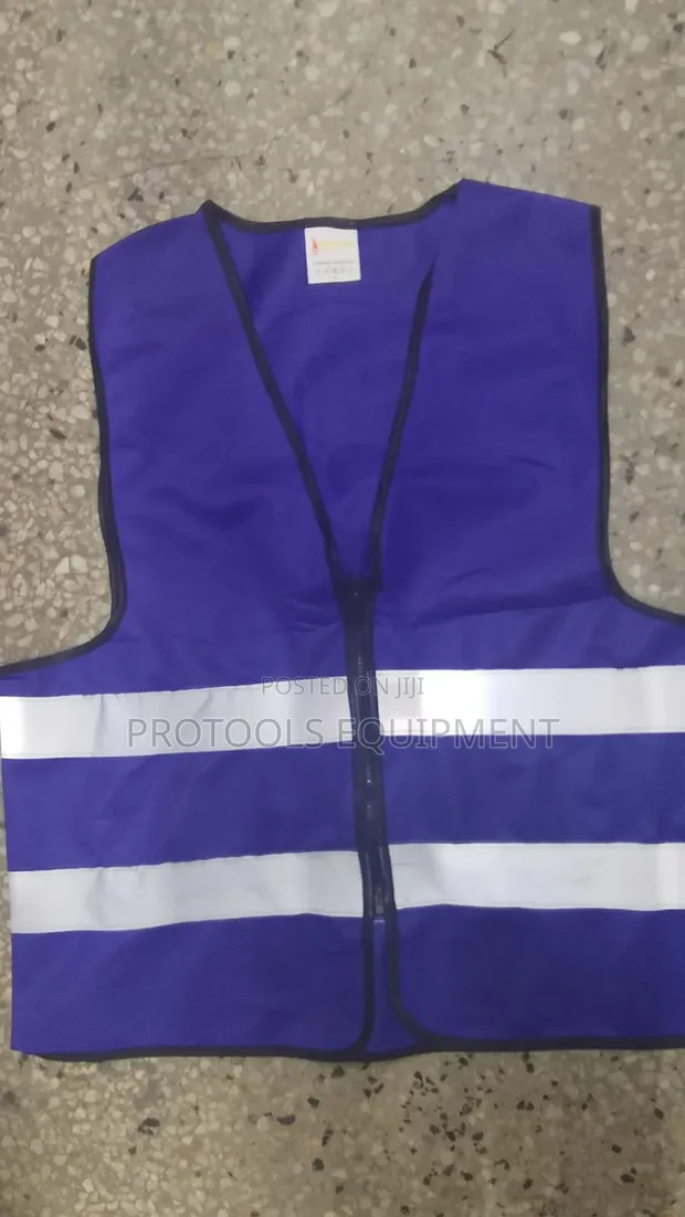 Blue Zipped Reflective Vest - 1