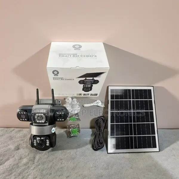 8W High Efficiency Solar Panel 20MP 4G PTZ Triple Lens Solar Camera - 1