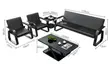5-Seater Black Leather Office Sofa Set - 3