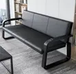 5-Seater Black Leather Office Sofa Set - 4