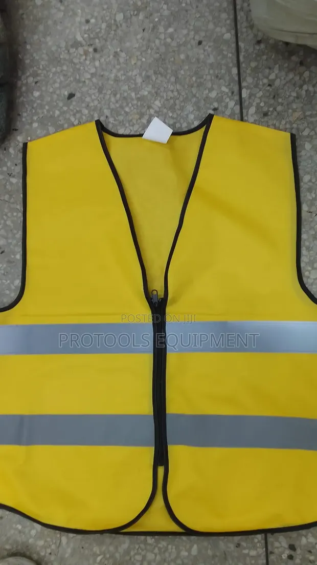 Yellow Zipped Reflective Safety Vest - 1