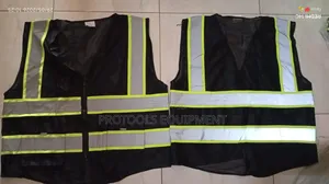 Black Mesh High-Visibility Safety Vest