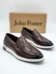 John Foster Italian Style Croc Embossed Loafers - 2