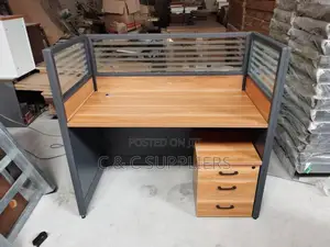 Brown Single User Office Workstation Desk