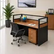 Brown Single User Office Workstation Desk - 2