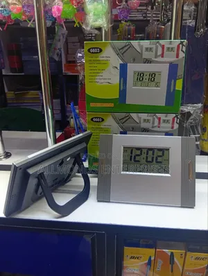 Table Clock with Time, Calendar, Temperature & Alarm