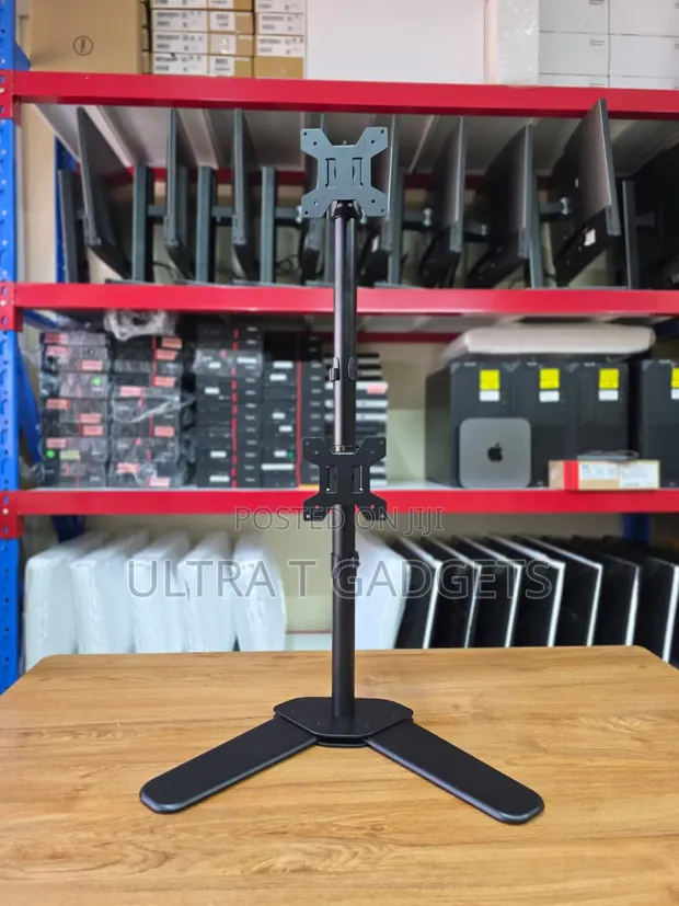 Dual Vertical Monitor Stand - Heavy Duty Inaokoa Nafasi - 1