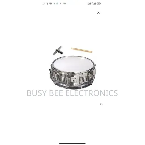 Metal Snare Drum with Key and Stick - 1