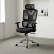 Kiti cha Ofisi cha Ergonomic chenye Mkeka Mrefu na Kinachoweza Kurekebishwa - Nyeusi - 1