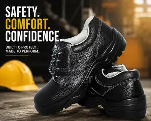 Men's Faux Leather Safety Boots