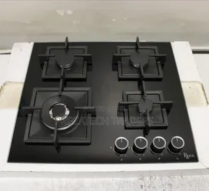 Roch 4 Burner Black Glass Built-in Gas Hob