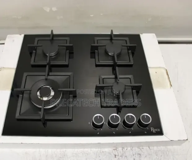 Roch 4 Burner Gas Hob - Kioo Nyeusi cha Kina - 1