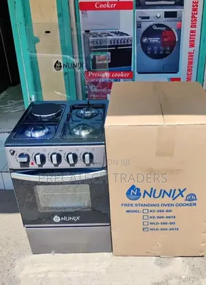 Nunix 3+1 Freestanding Cooker na Oven ya Gesi